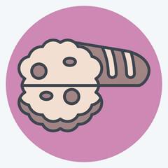 Icon Bread. related to Breakfast symbol. color mate style. simple design editable. simple illustration