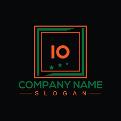 Initial monogram letter IO logo design template for branding