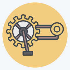 Icon Gear related to Bicycle symbol. color mate style. simple design editable. simple illustration