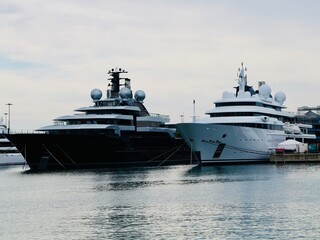 Boats in the harbor of Marina Port Tarraco, Tarragona, Mediterranean sea cost of Spain