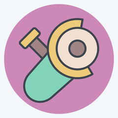 Icon Grinding. related to Welder Equipment symbol. color mate style. simple design editable. simple illustration