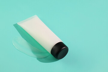 Cosmetic cream tube mockup and lotion smash