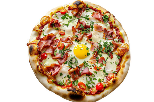 Breakfast Pizza on a Transparent Background