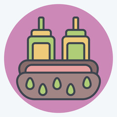 Icon Hot Dog. related to Baseball symbol. color mate style. simple design editable. simple illustration