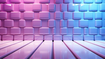 Obraz premium The background is pink, orange, and blue tones. Perspective style