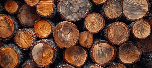 wooden background, round logs. generative ai