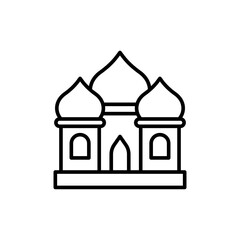 Arabian castle outline icons, minimalist vector illustration ,simple transparent graphic element .Isolated on white background