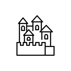 Kingdom castle outline icons, minimalist vector illustration ,simple transparent graphic element .Isolated on white background