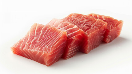 tuna fillet on white background
