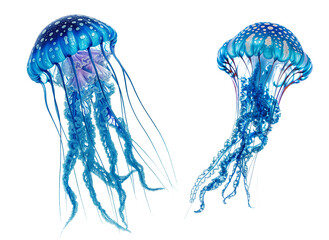 blue jellyfish PNG transparent background 