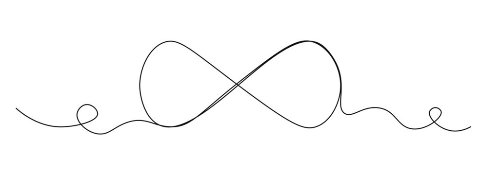 Continuous line drawing rpund infinity loop infinite symbol illustration vector