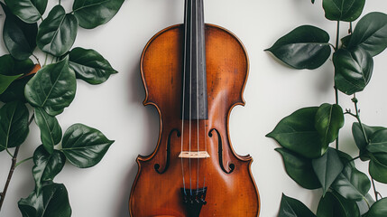 Violin on white background