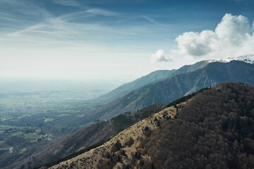landscape with clouds, view from the top, Bassano Italy