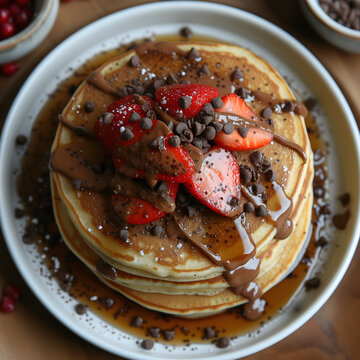 Chocolate Strawberry Pancakes