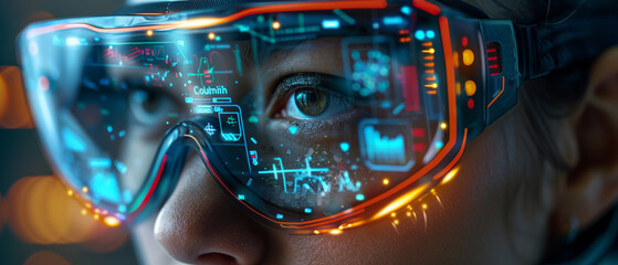 Augmented Reality Glasses Glasses equipped with AR technology for overlaying digital information onto the real world