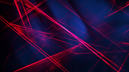 Graphic abstraction in dark blue colors with laser red lines