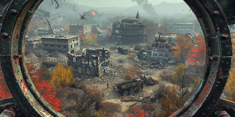 ruins of a city . 3d illustration concept