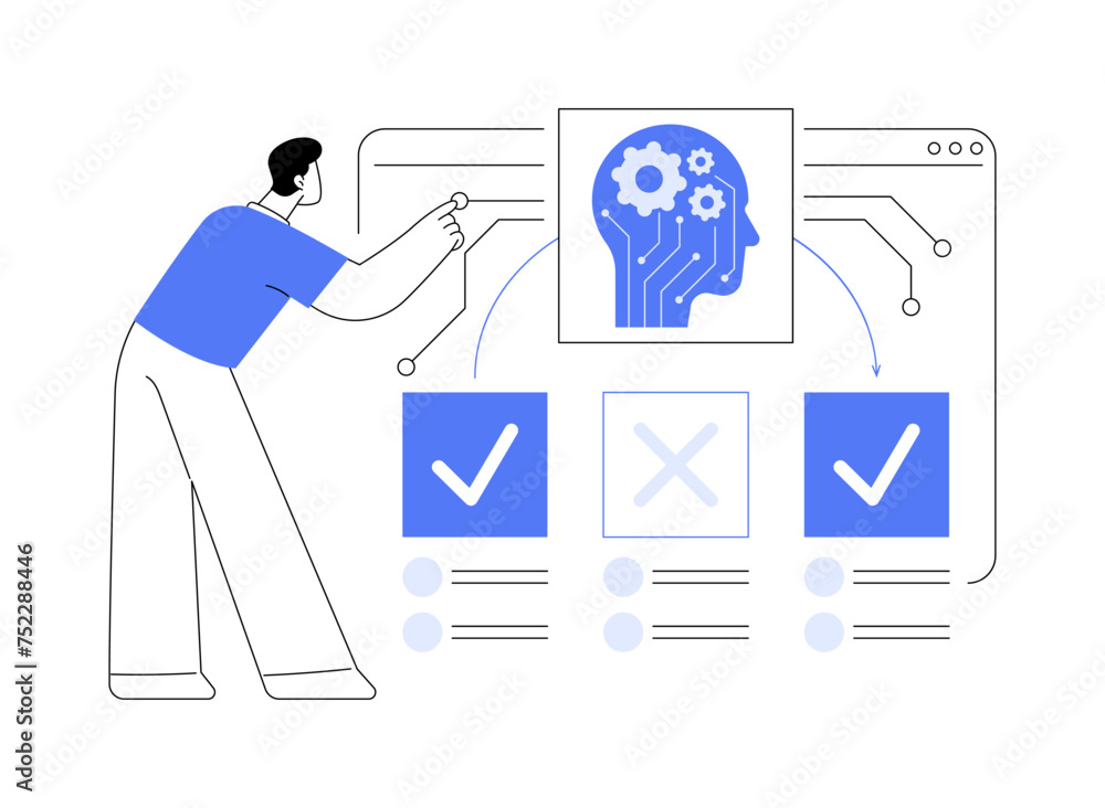 Poster ai-backed proactive issue resolution abstract concept vector illustration.