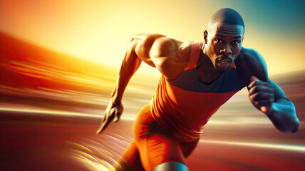 A person running on the sunset