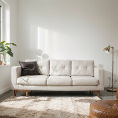 modern living room interior design with white sofa