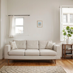 modern living room interior design with white sofa