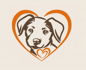 Adorable smiling dog with a heart, perfect for veterinary clinic advertising