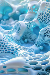 Abstract Blue Cellular Structure Background