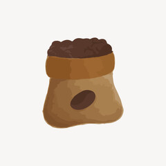 bag of coffee beans. Vector illustration 