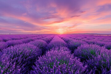 Lavender field at sunset