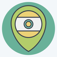 Icon India Location. related to India symbol. color mate style. simple design editable. simple illustration