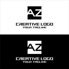 creative letter logo az desain vektor