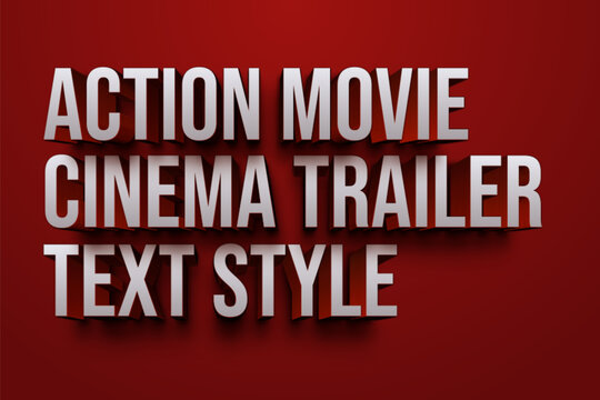 Action movie trailer 3d editable text effect. Cinema text style