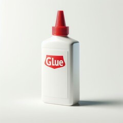 bottle of glue on white