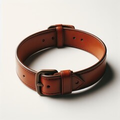 brown leather belt pet collar
