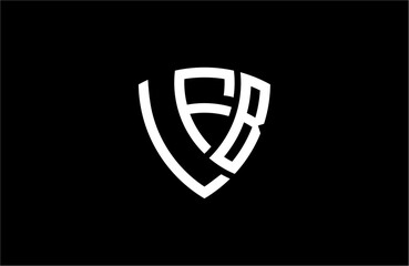 LFB creative letter shield logo design vector icon illustration