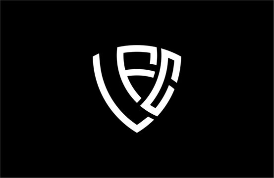 LFC creative letter shield logo design vector icon illustration