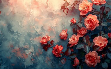background with roses