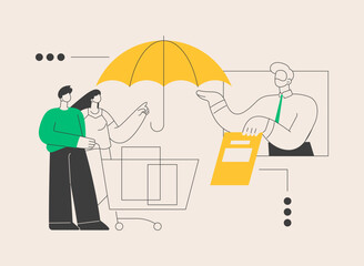Consumer protection abstract concept vector illustration.