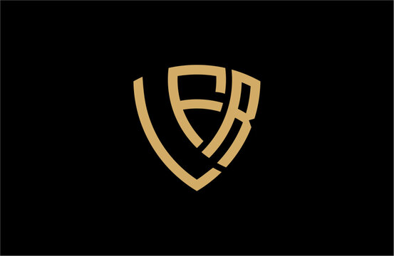 LFR creative letter shield logo design vector icon illustration