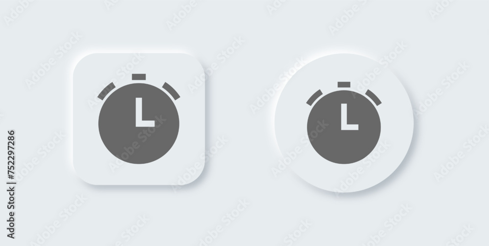 Poster alarm solid icon in neomorphic design style. timer signs vector illustration.