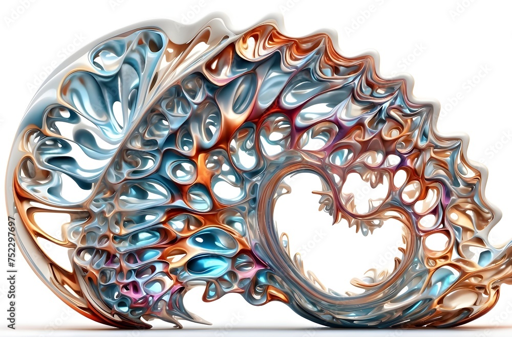 Poster artistic fluidity: a visual journey through swirling waves of gradient colors, generative ai
