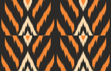 Fototapeta premium Ethnic abstract ikat art. Aztec ornament print. geometric ethnic pattern seamless color oriental. Design for background ,curtain, carpet, wallpaper, clothing, wrapping, Batik, vector illustration.