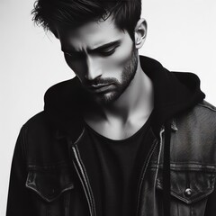 Obraz premium Broken heart concept with sad man model isolated on a white background