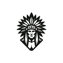 native warrior tribe t shirt sticker design vector illustration template design