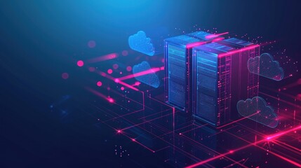 server room, cloud storage data, data center, Data protection,