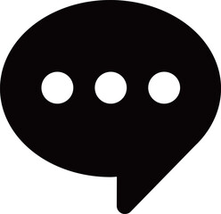 Fototapeta premium 吹き出しの黒のシルエットアイコン