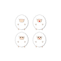 Background with various simple, cute expressions