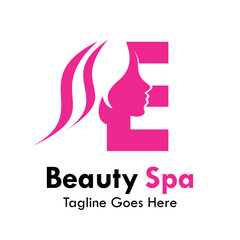 Beuaty spa letter e design logo template illustration. Suitable for spa, healthy, natural