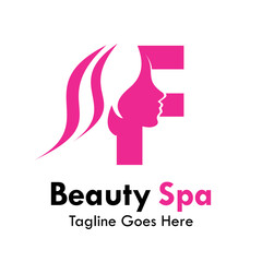 Beuaty spa letter f design logo template illustration. Suitable for spa, healthy, natural