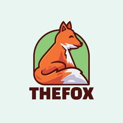 Fox Cute Cartoon Logo Illustration